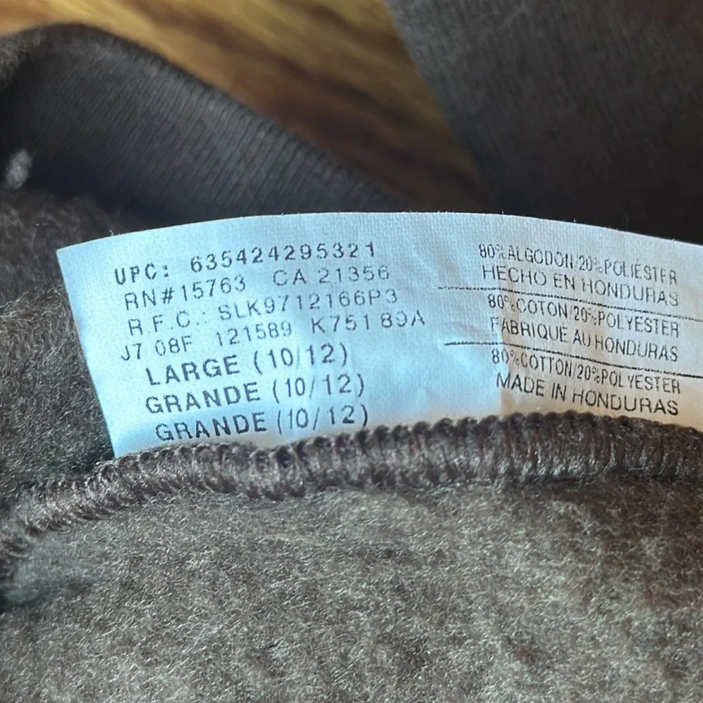 Hanes Comfortsoft Brown Kids Crewneck Sweatshirt with Orange and Pink Flower